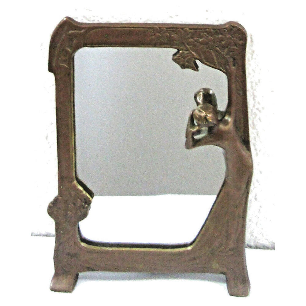 Lady of the Lake Antique Art Nouveau Bronze Free-Standing Table Mirror c. 1910 - Picture 1 of 11